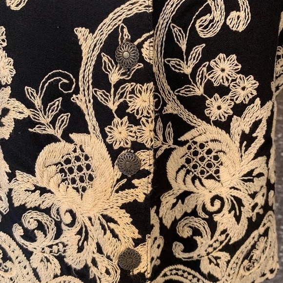 Vintage Casual Corner Floral Embroidered Vest Boho Cottagecore Women's M - Picture 2 of 13